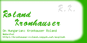 roland kronhauser business card